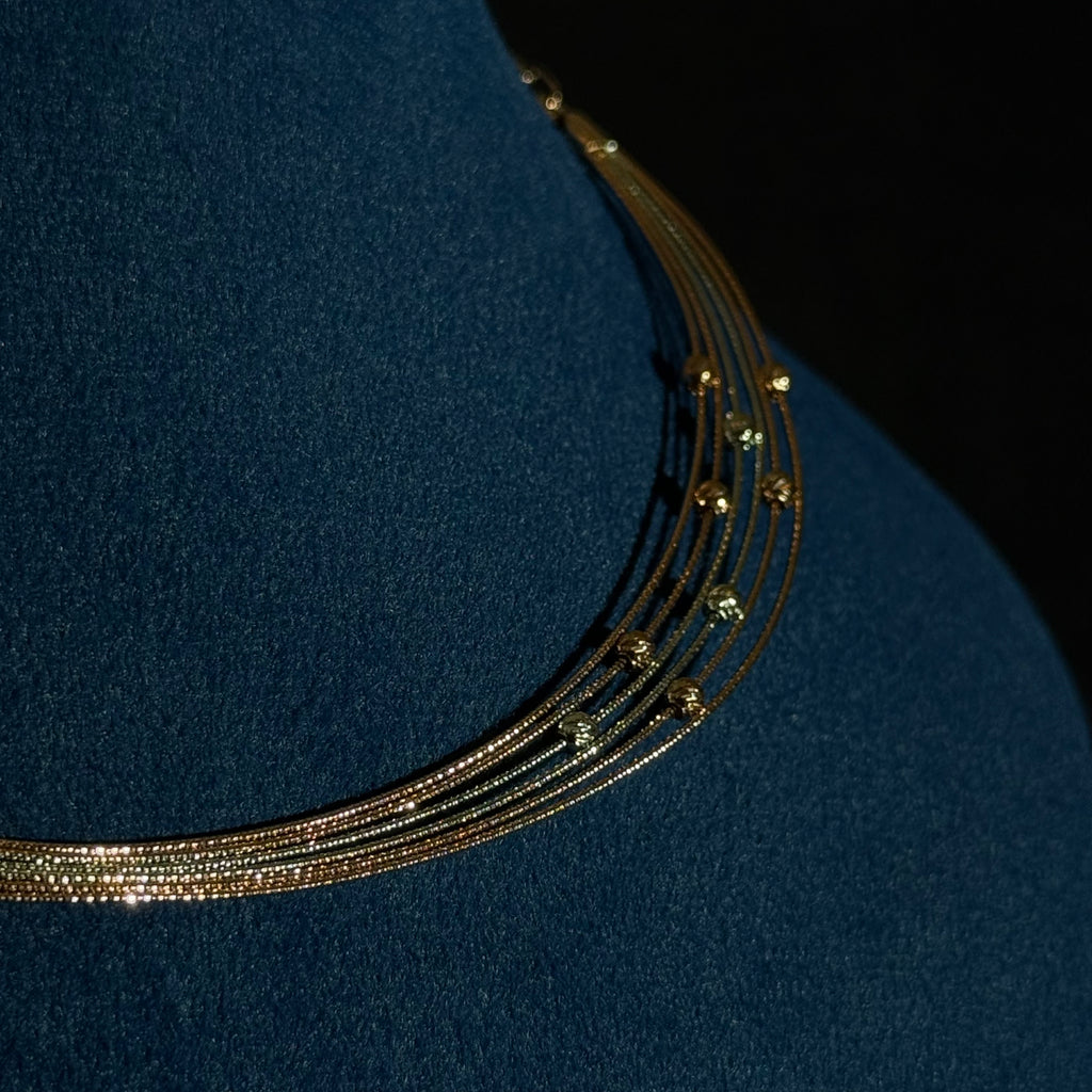 Elegant Multi-Line Silver Necklace