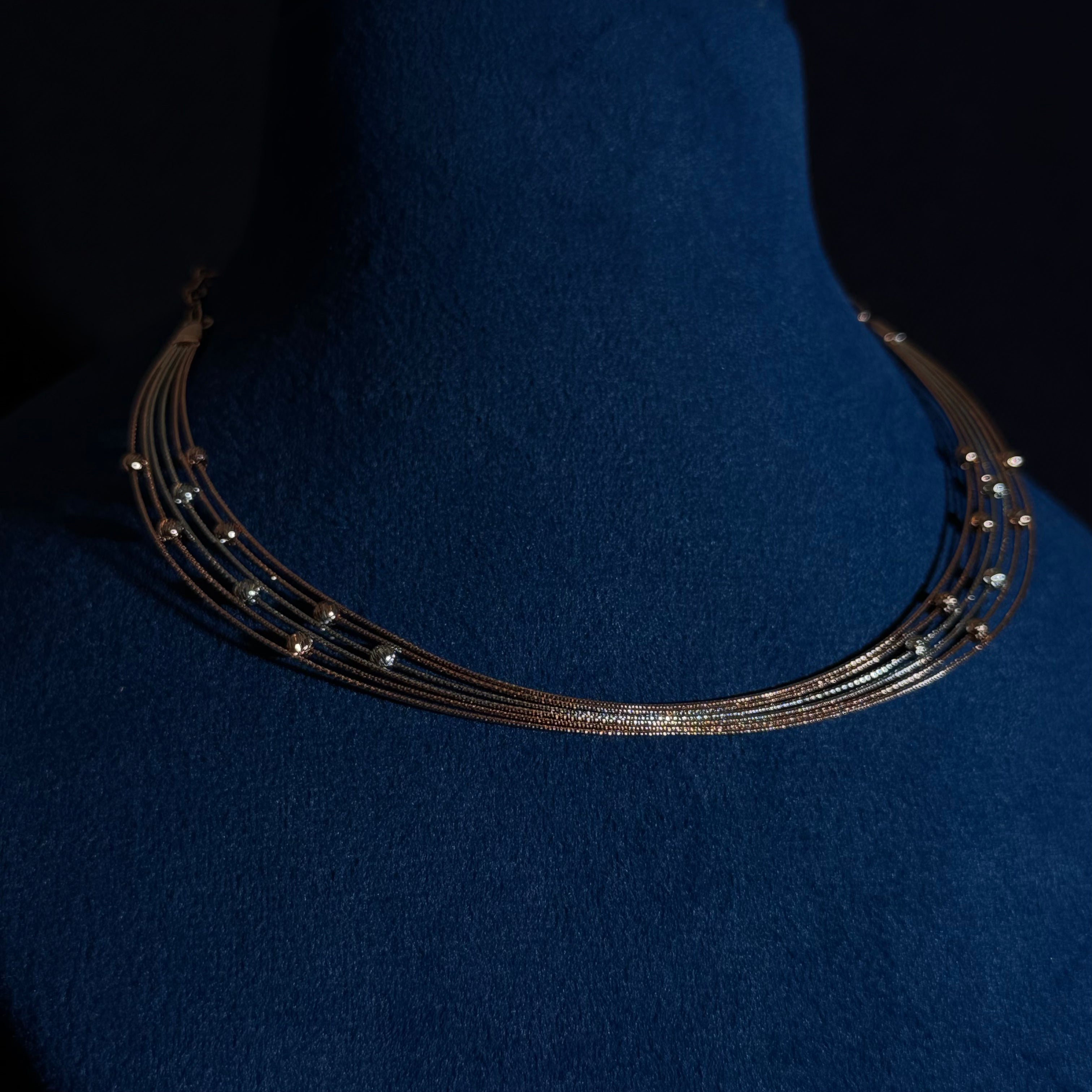 Elegant Multi-Line Silver Necklace