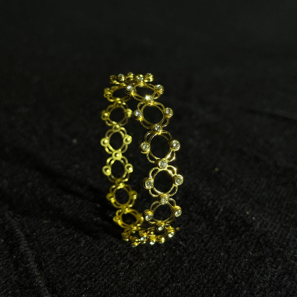 Golden Circle Diamond-Style Bracelet Ring