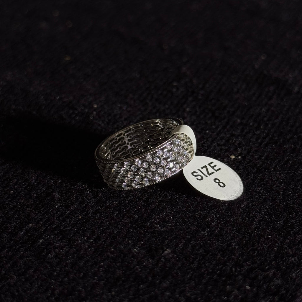 Diamond-Style  Band Ring Silver