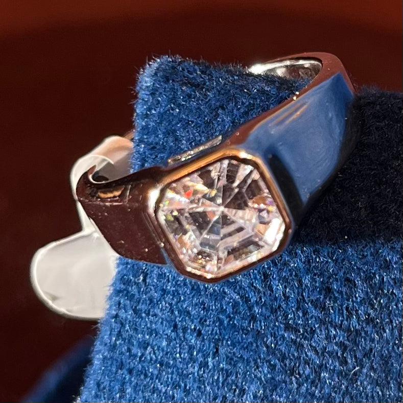 Hexa Elite Diamond-Style Silver Men’s Ring