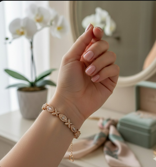 Rose Gold CZ Party Wear Bracelet